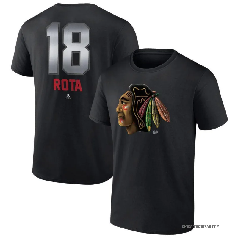 Darcy Rota Youth Black Chicago Blackhawks Midnight Mascot Logo T-Shirt