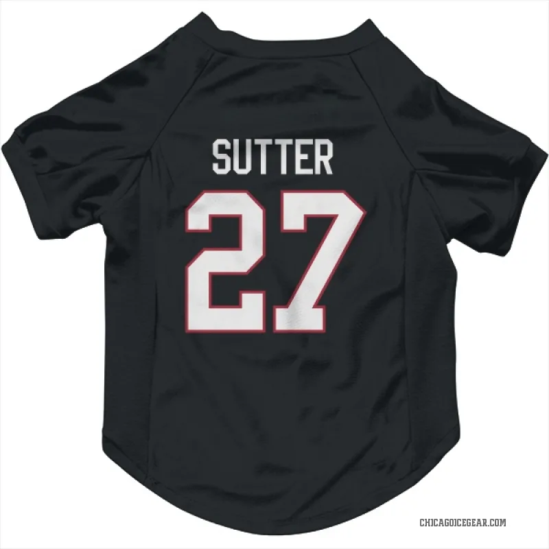 Darryl Sutter  Black Chicago Blackhawks  Cat & Dog Pet Jersey