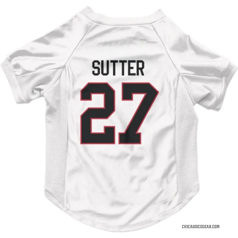 Darryl Sutter  White Chicago Blackhawks  Cat & Dog Pet Jersey