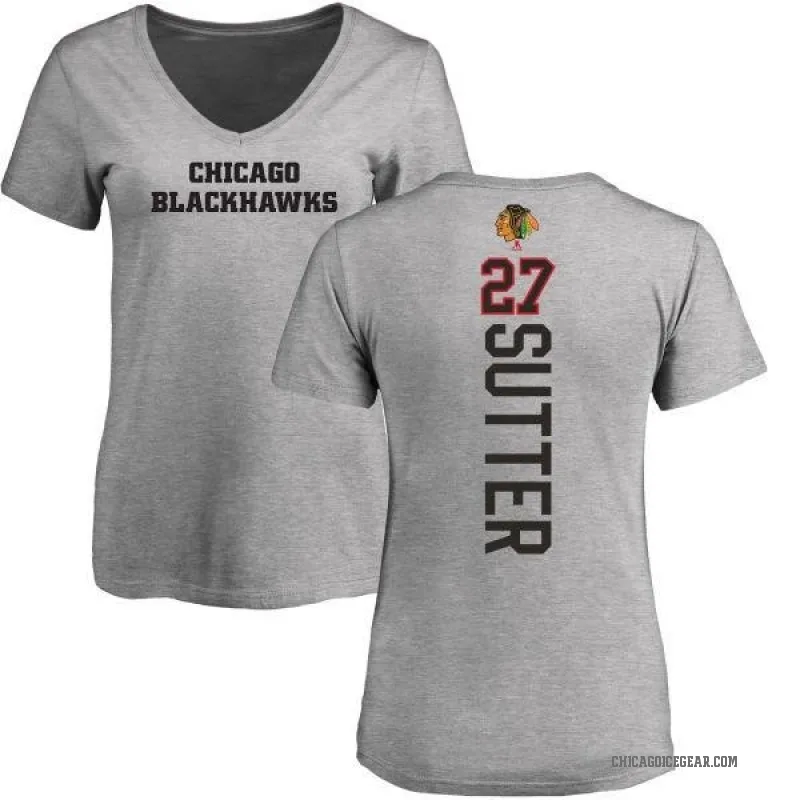 Darryl Sutter Women's Ash Chicago Blackhawks Backer T-Shirt -