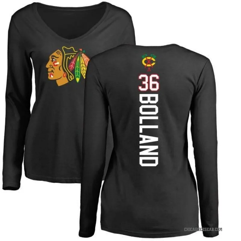 Dave Bolland Women's Black Chicago Blackhawks Backer Long Sleeve T-Shirt -
