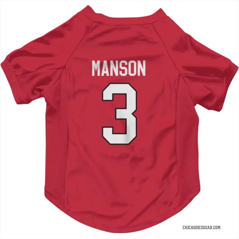 Dave Manson  Red Chicago Blackhawks  Cat & Dog Pet Jersey