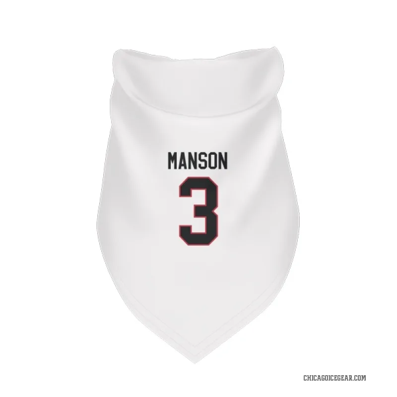 Dave Manson  White Chicago Blackhawks  Cat & Dog Pet Bandana
