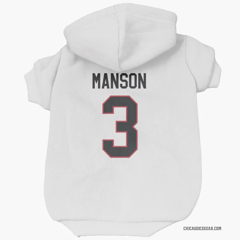 Dave Manson  White Chicago Blackhawks  Cat & Dog Pet Hoodie