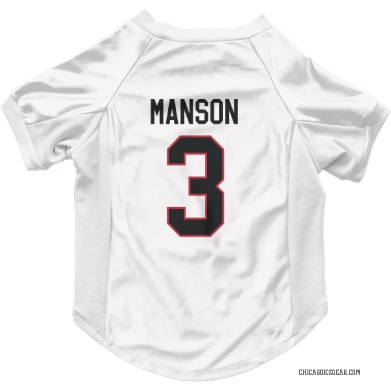 Dave Manson  White Chicago Blackhawks  Cat & Dog Pet Jersey