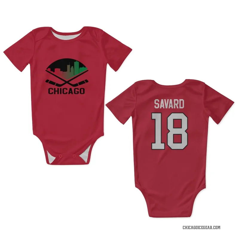 Denis Savard  Red Chicago Blackhawks  Newborn & Infant Bodysuit