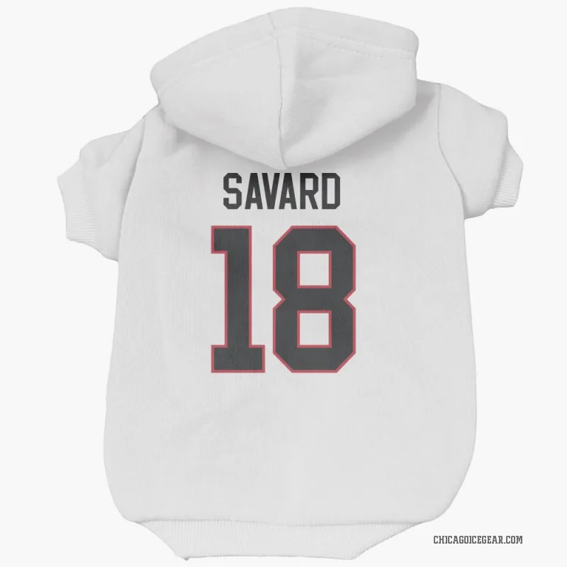 Denis Savard  White Chicago Blackhawks  Cat & Dog Pet Hoodie