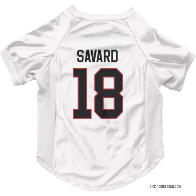 Denis Savard  White Chicago Blackhawks  Cat & Dog Pet Jersey