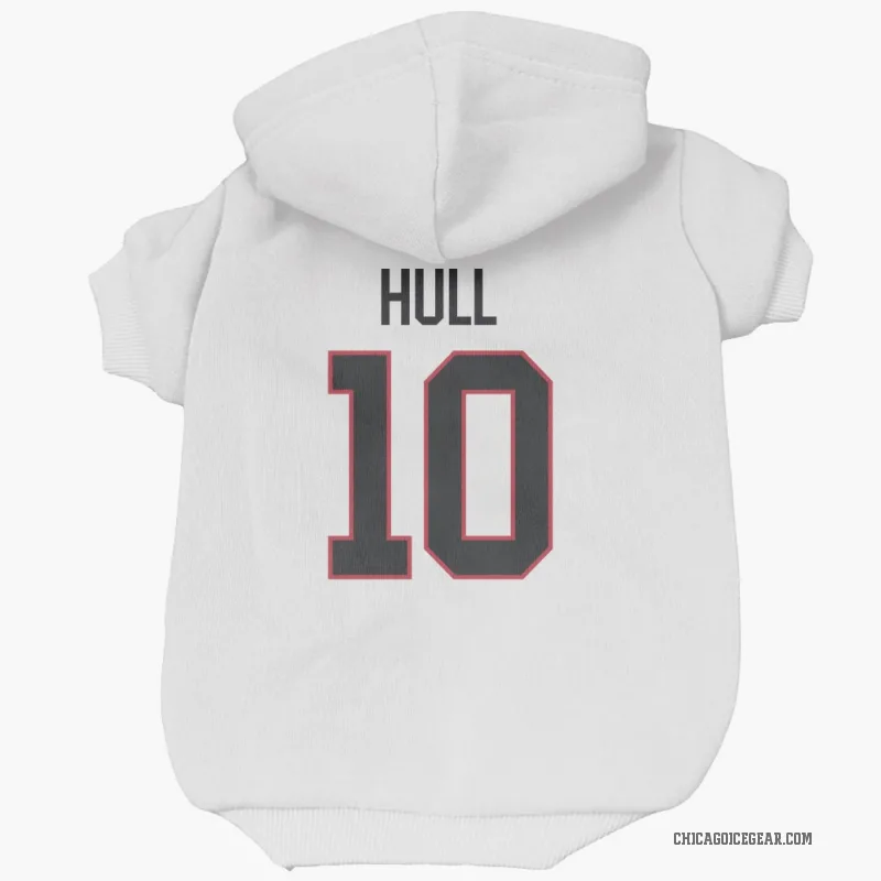 Dennis Hull  White Chicago Blackhawks  Cat & Dog Pet Hoodie
