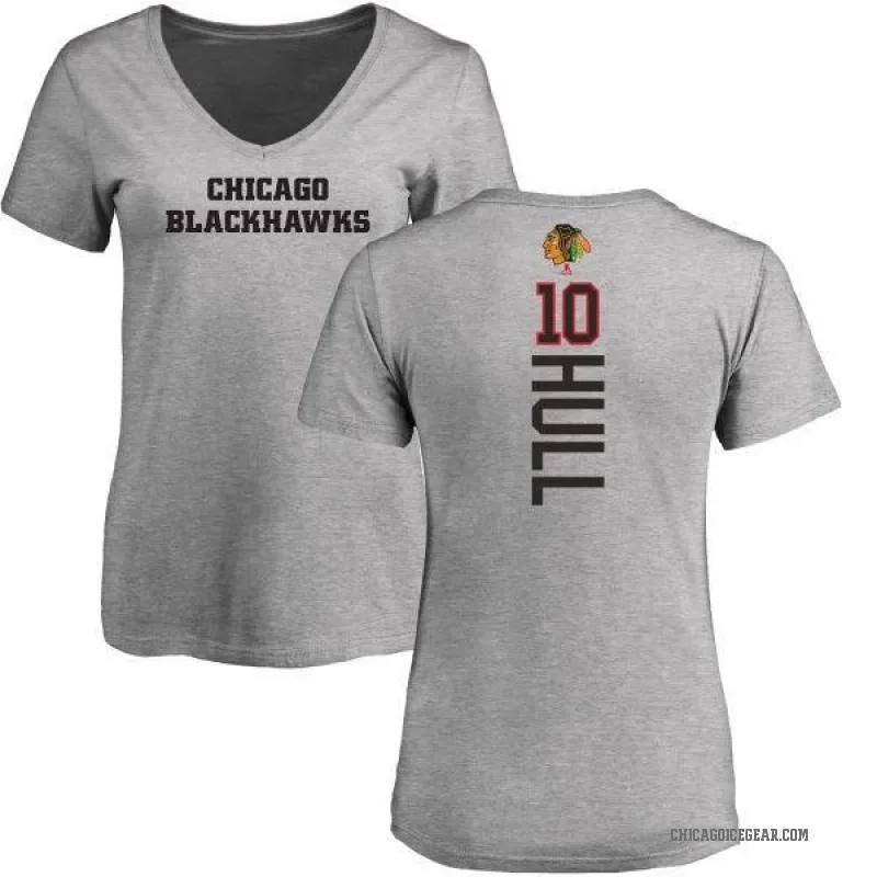 Dennis Hull Women's Ash Chicago Blackhawks Backer T-Shirt -