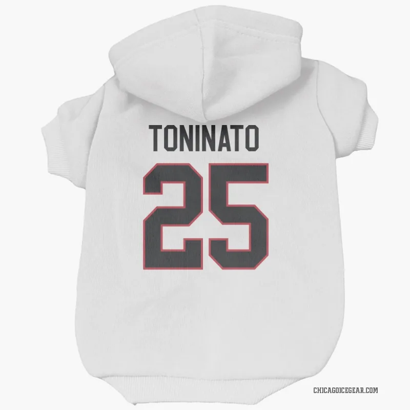 Dominic Toninato  White Chicago Blackhawks  Cat & Dog Pet Hoodie