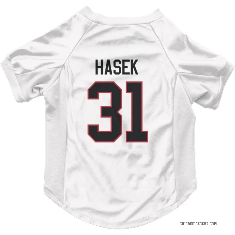 Dominik Hasek  White Chicago Blackhawks  Cat & Dog Pet Jersey