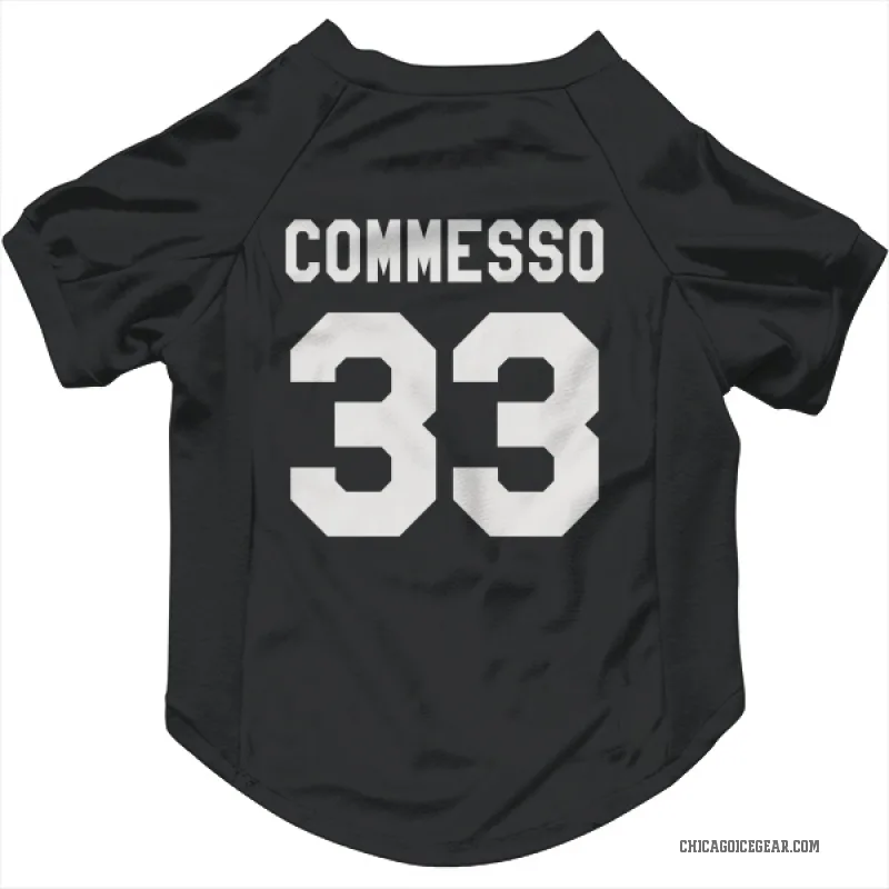 Drew Commesso  Black White Chicago Blackhawks  Cat & Dog Pet Jersey