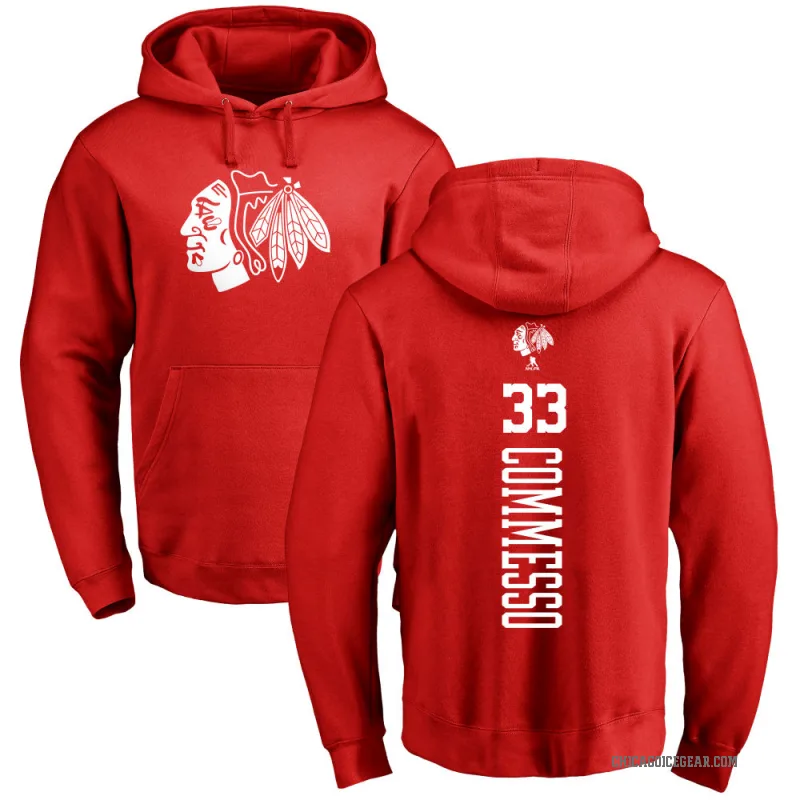 Drew Commesso Men's Red Chicago Blackhawks Branded One Color Backer Pullover Hoodie