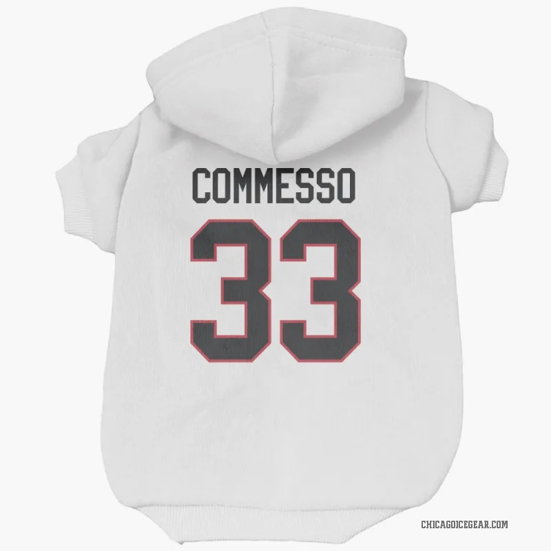 Drew Commesso  White Chicago Blackhawks  Cat & Dog Pet Hoodie