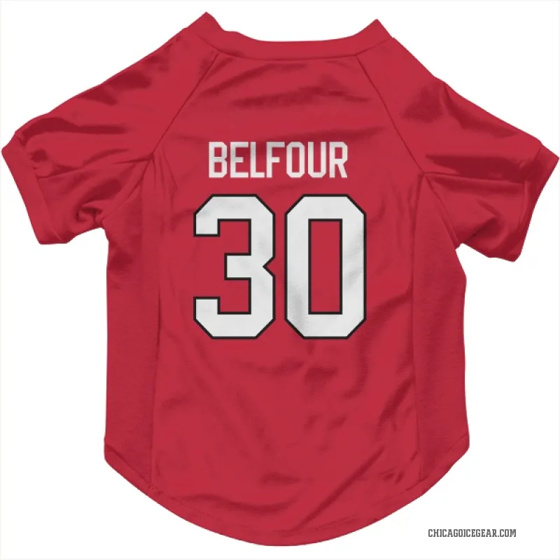 ED Belfour  Red Chicago Blackhawks  Cat & Dog Pet Jersey