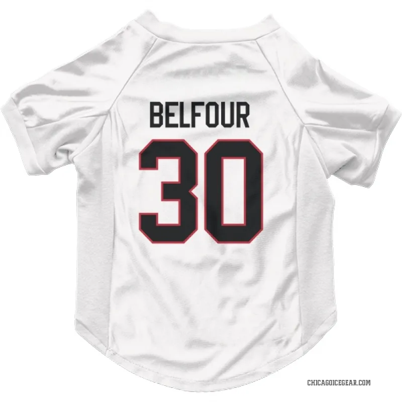 ED Belfour  White Chicago Blackhawks  Cat & Dog Pet Jersey