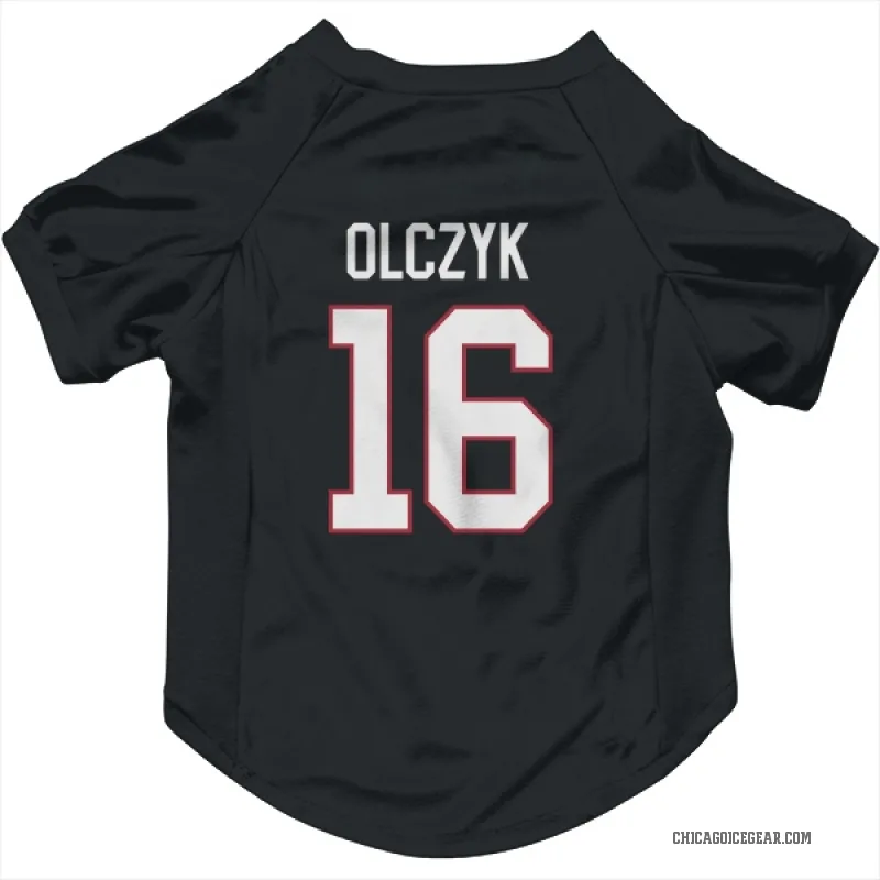 Ed Olczyk  Black Chicago Blackhawks  Cat & Dog Pet Jersey