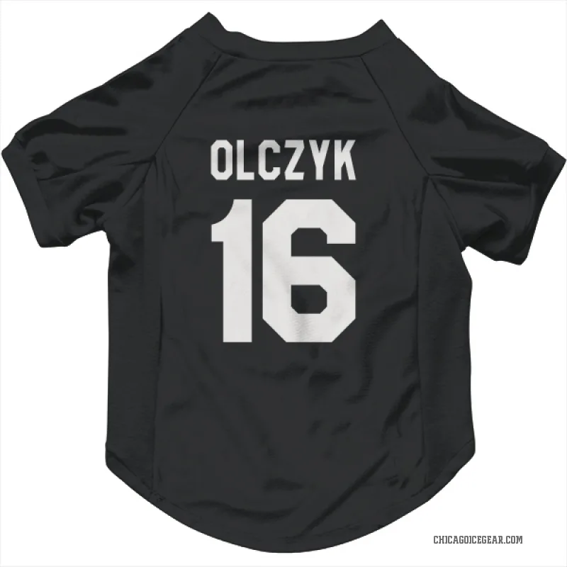Ed Olczyk  Black White Chicago Blackhawks  Cat & Dog Pet Jersey