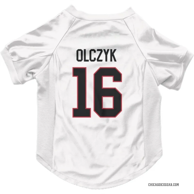 Ed Olczyk  White Chicago Blackhawks  Cat & Dog Pet Jersey