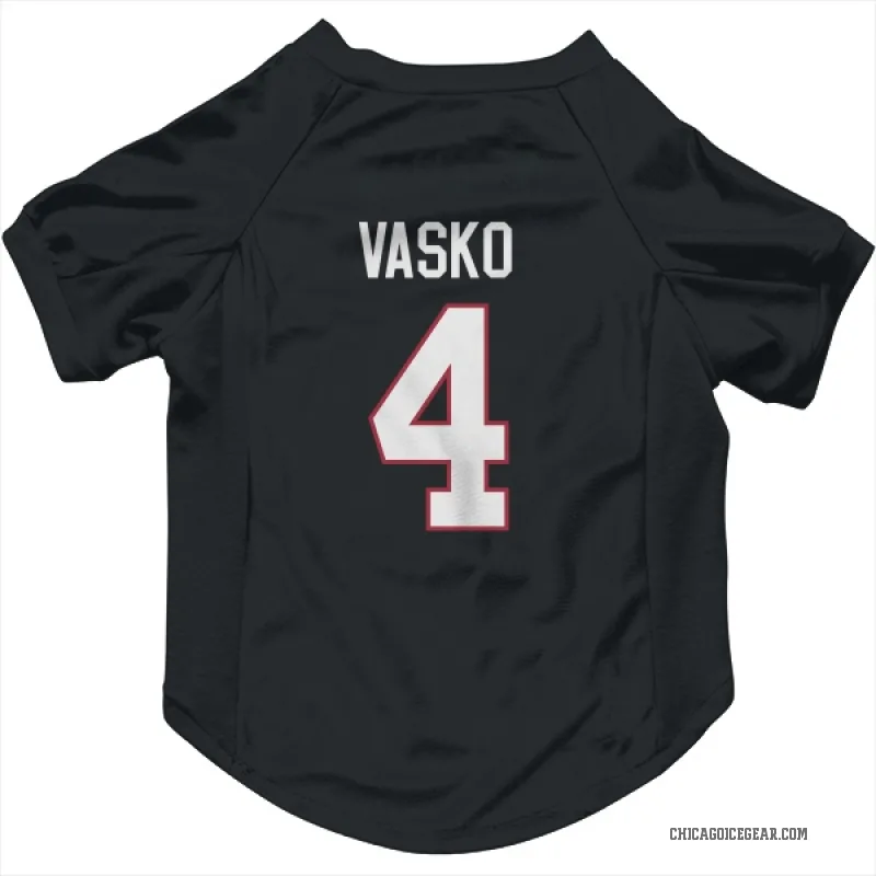 Elmer Vasko  Black Chicago Blackhawks  Cat & Dog Pet Jersey