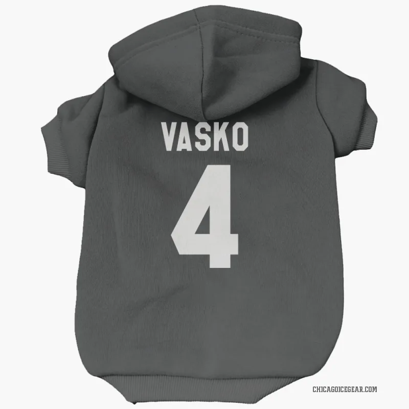 Elmer Vasko  Black White Chicago Blackhawks  Cat & Dog Pet Hoodie