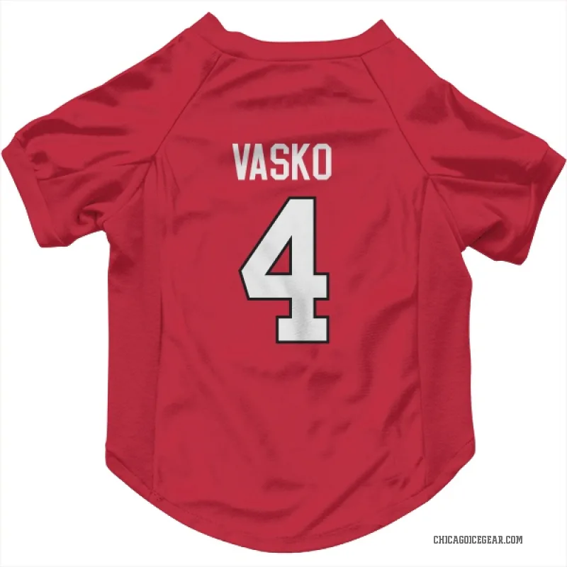 Elmer Vasko  Red Chicago Blackhawks  Cat & Dog Pet Jersey
