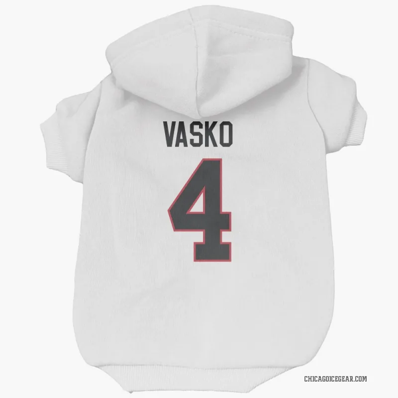 Elmer Vasko  White Chicago Blackhawks  Cat & Dog Pet Hoodie