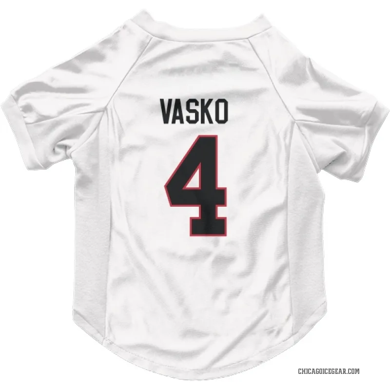 Elmer Vasko  White Chicago Blackhawks  Cat & Dog Pet Jersey