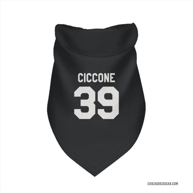 Enrico Ciccone  Black White Chicago Blackhawks  Cat & Dog Pet Bandana