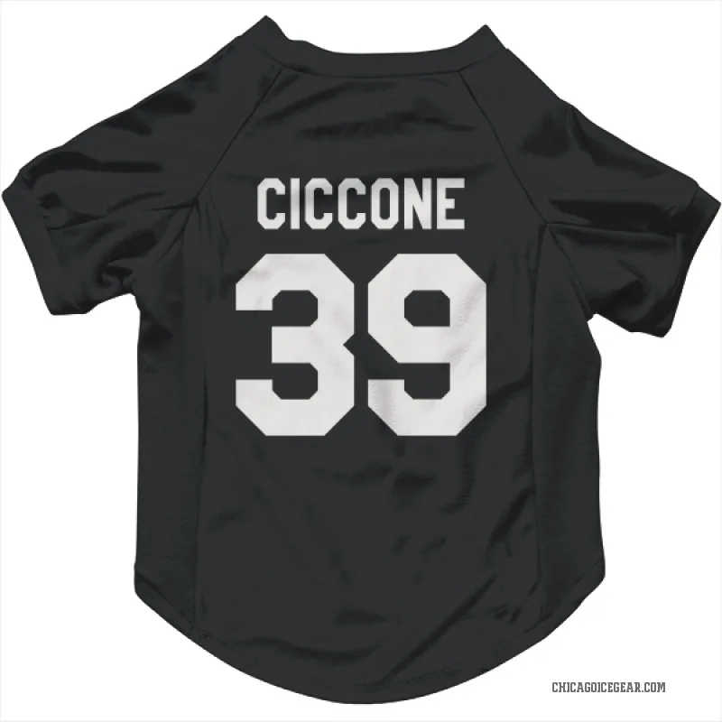 Enrico Ciccone  Black White Chicago Blackhawks  Cat & Dog Pet Jersey
