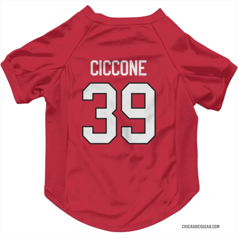 Enrico Ciccone  Red Chicago Blackhawks  Cat & Dog Pet Jersey