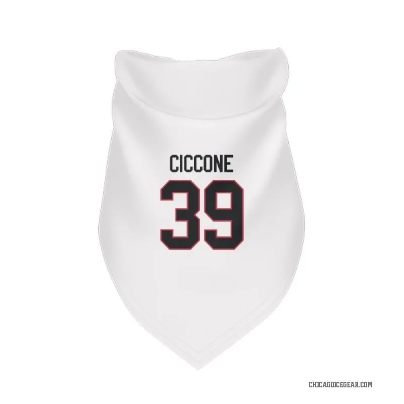 Enrico Ciccone  White Chicago Blackhawks  Cat & Dog Pet Bandana