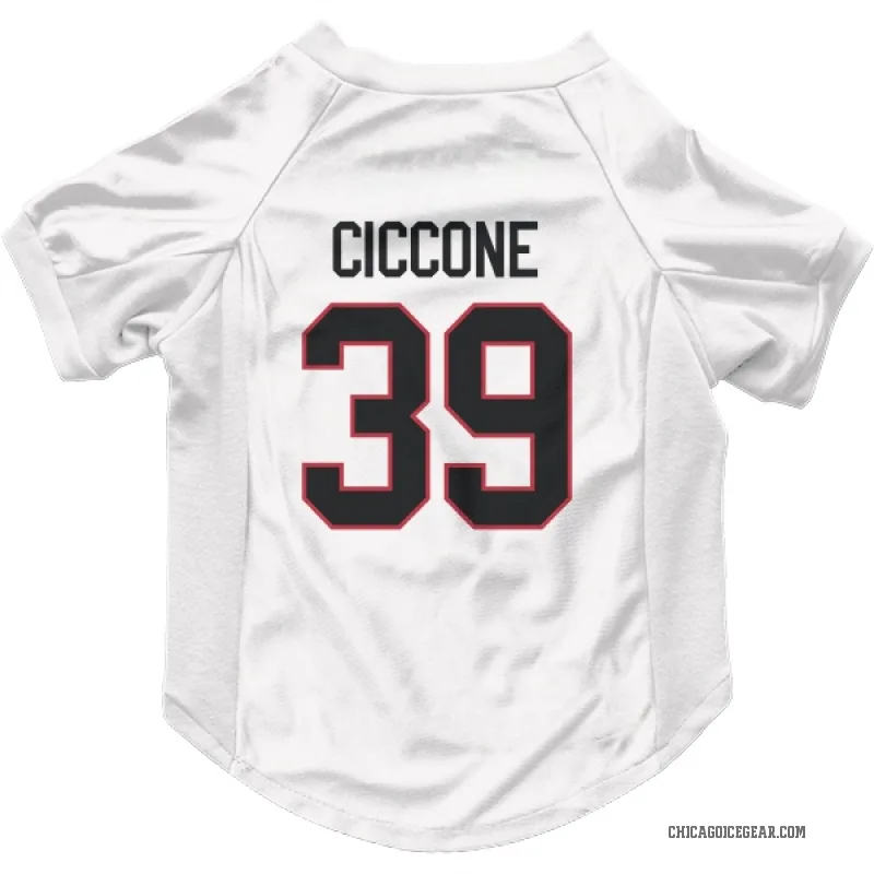 Enrico Ciccone  White Chicago Blackhawks  Cat & Dog Pet Jersey