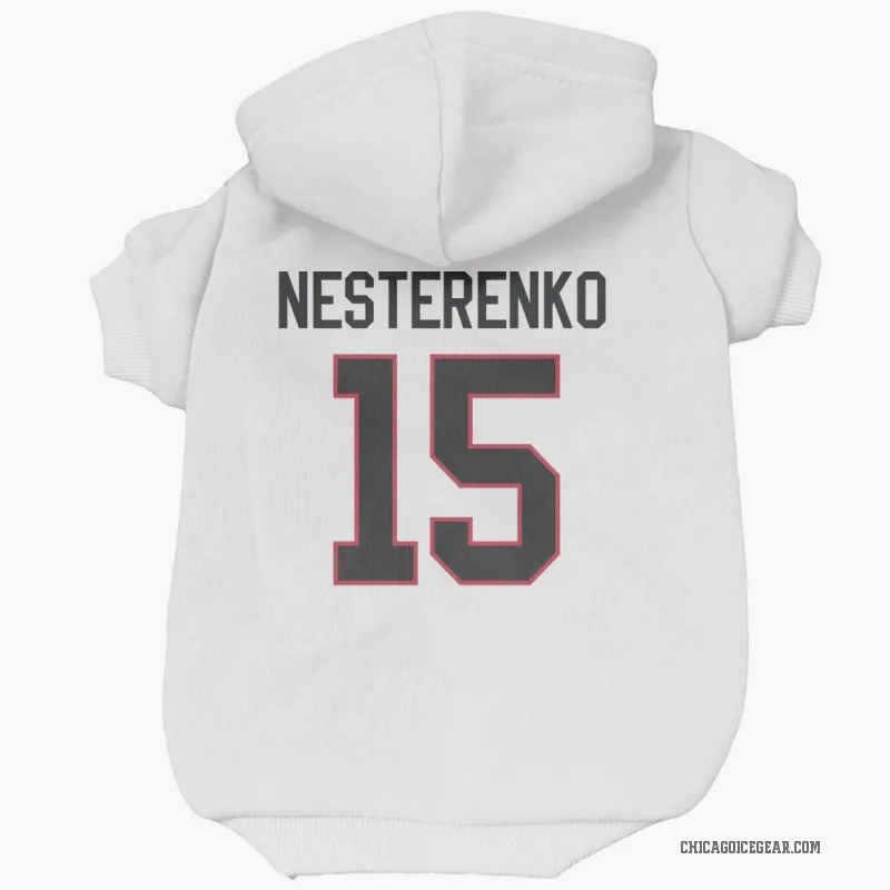 Eric Nesterenko  White Chicago Blackhawks  Cat & Dog Pet Hoodie