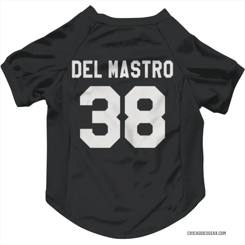 Ethan Del Mastro  Black White Chicago Blackhawks  Cat & Dog Pet Jersey