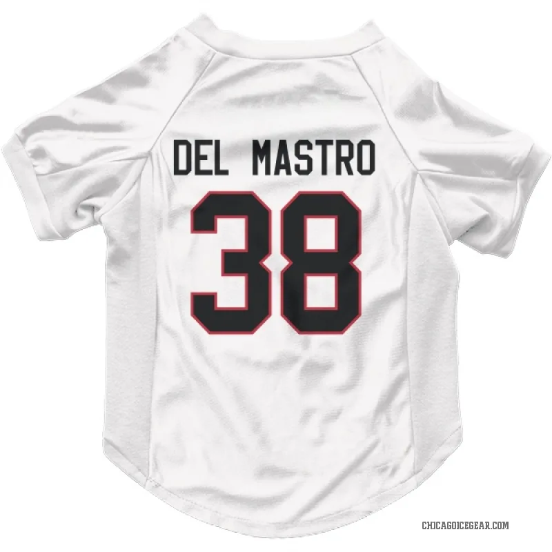 Ethan Del Mastro  White Chicago Blackhawks  Cat & Dog Pet Jersey