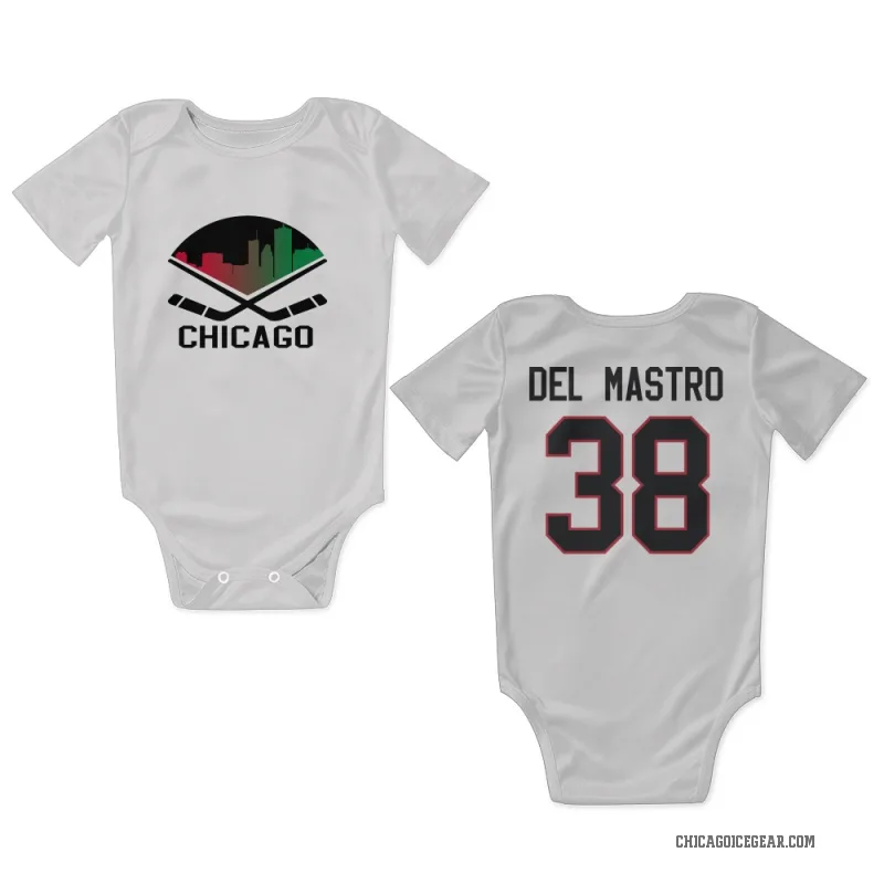 Ethan Del Mastro  White Chicago Blackhawks  Newborn & Infant Bodysuit