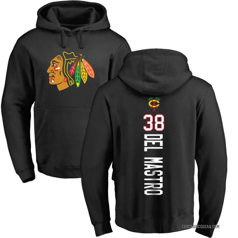 Ethan Del Mastro Youth Black Chicago Blackhawks Branded Backer Pullover Hoodie