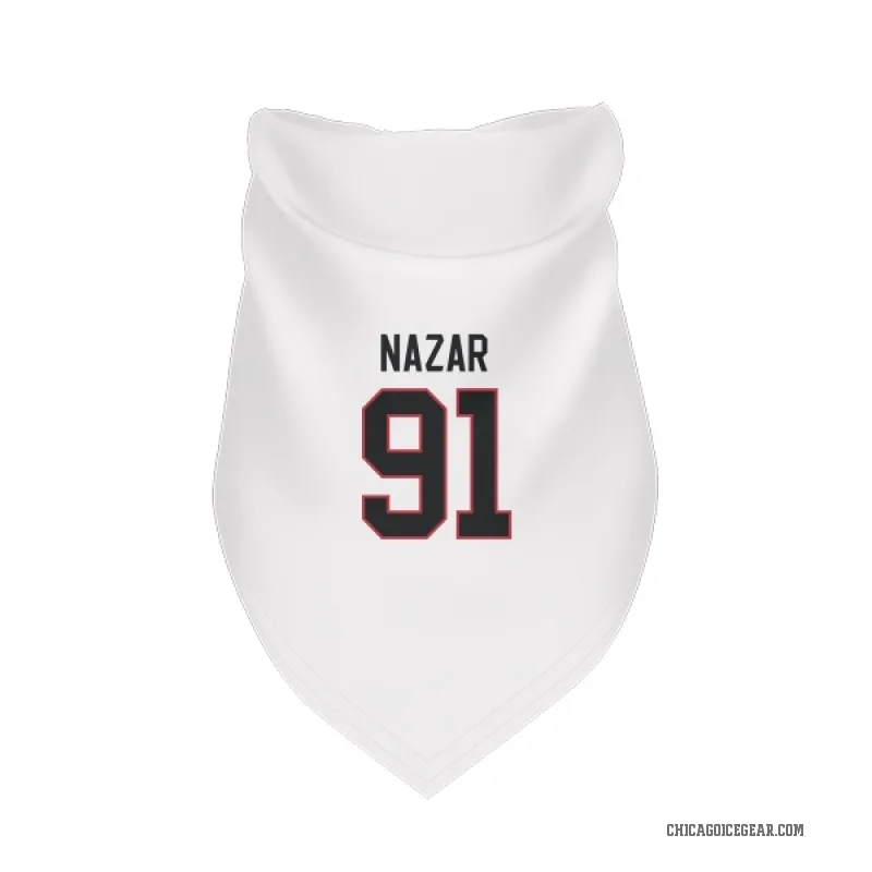 Frank Nazar  White Chicago Blackhawks  Cat & Dog Pet Bandana