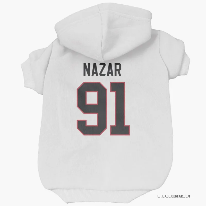 Frank Nazar  White Chicago Blackhawks  Cat & Dog Pet Hoodie