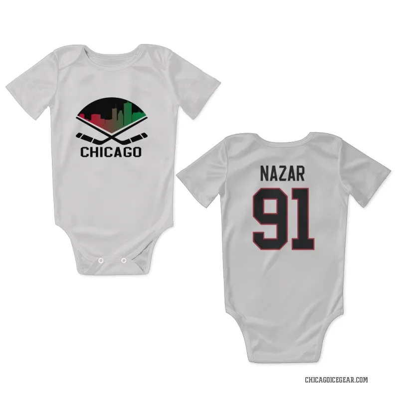 Frank Nazar  White Chicago Blackhawks  Newborn & Infant Bodysuit