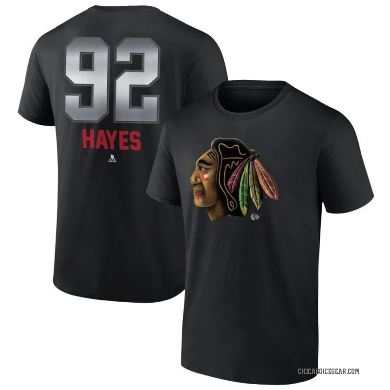 Gavin Hayes Men's Black Chicago Blackhawks Midnight Mascot Logo T-Shirt
