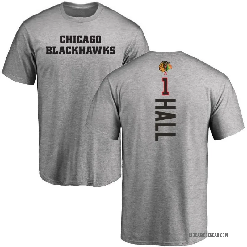 Glenn Hall Men's Ash Chicago Blackhawks Backer T-Shirt -