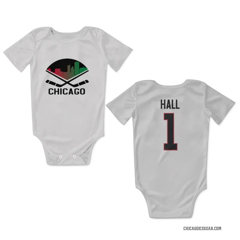 Glenn Hall  White Chicago Blackhawks  Newborn & Infant Bodysuit