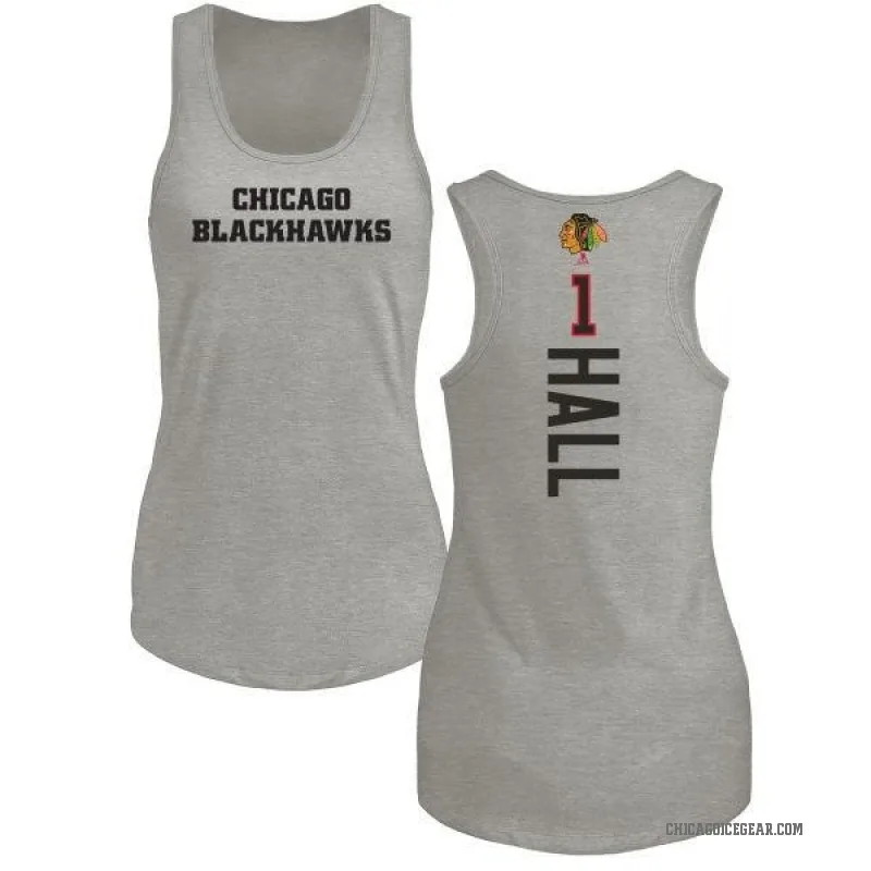 Glenn Hall Women's Ash Chicago Blackhawks Backer Tank Top -