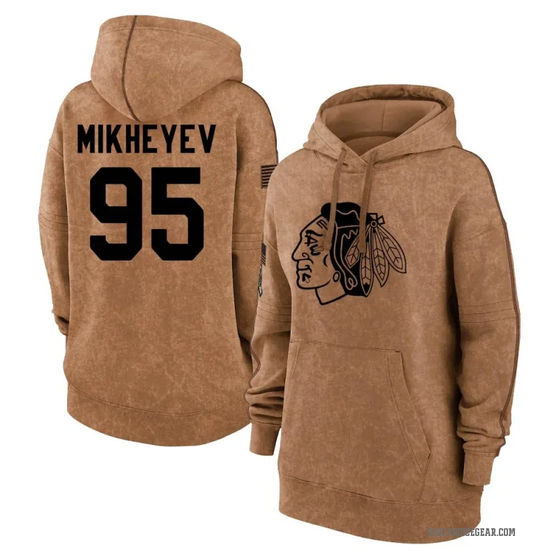 Ilya Mikheyev Women's Brown Chicago Blackhawks 2023 Salute to Service Pullover Hoodie