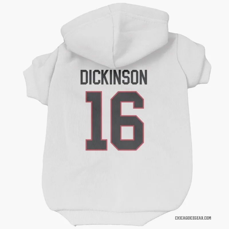 Jason Dickinson  White Chicago Blackhawks  Cat & Dog Pet Hoodie