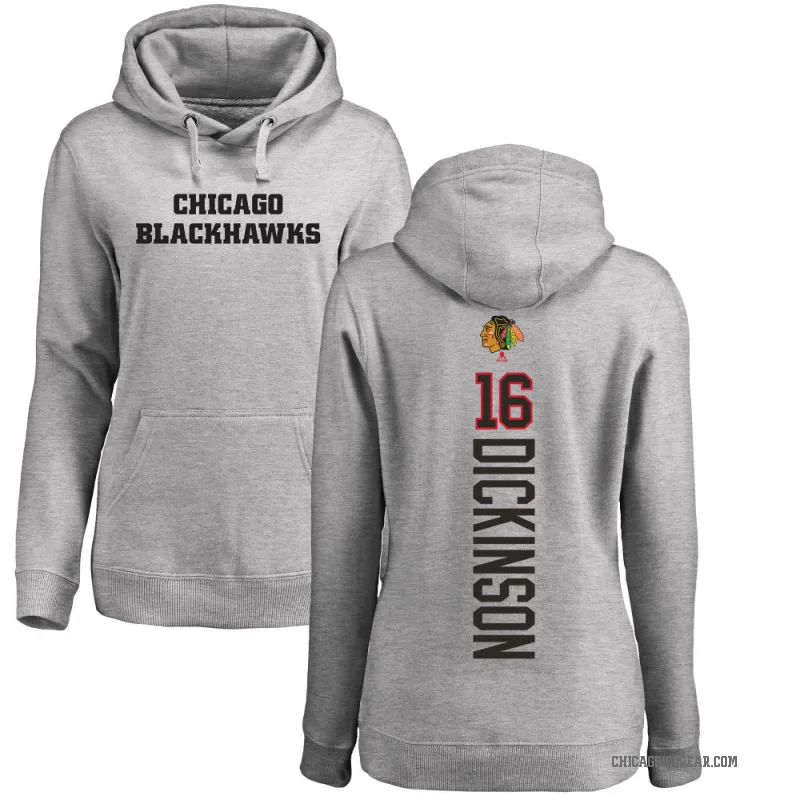 Jason Dickinson Women's Chicago Blackhawks Branded Ash Backer Pullover Hoodie
