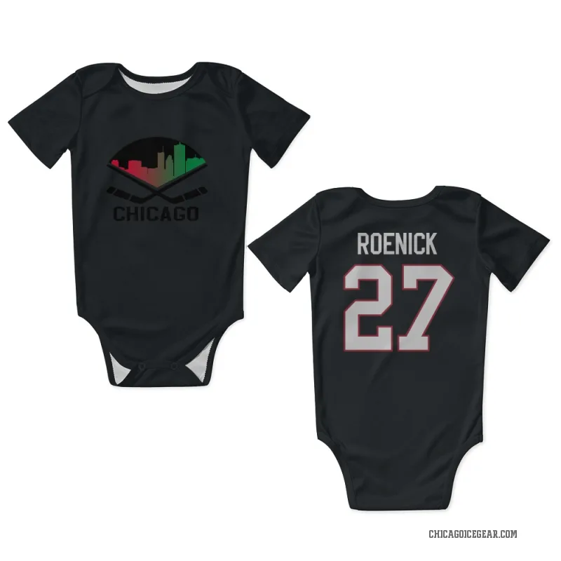 Jeremy Roenick  Black Chicago Blackhawks  Newborn & Infant Bodysuit